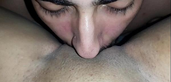  licking a hairy pussy until cumming in my mouth